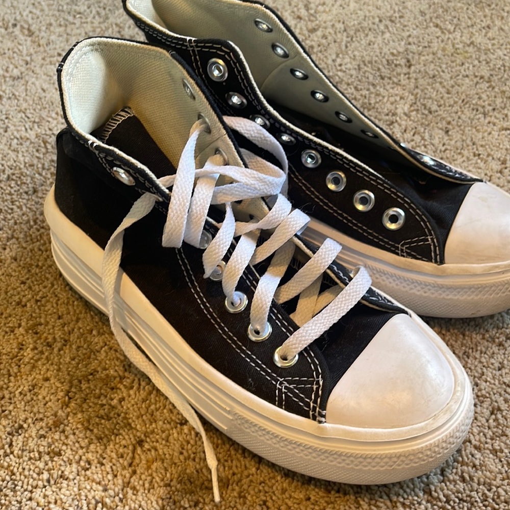 Black platform converse size 6 women